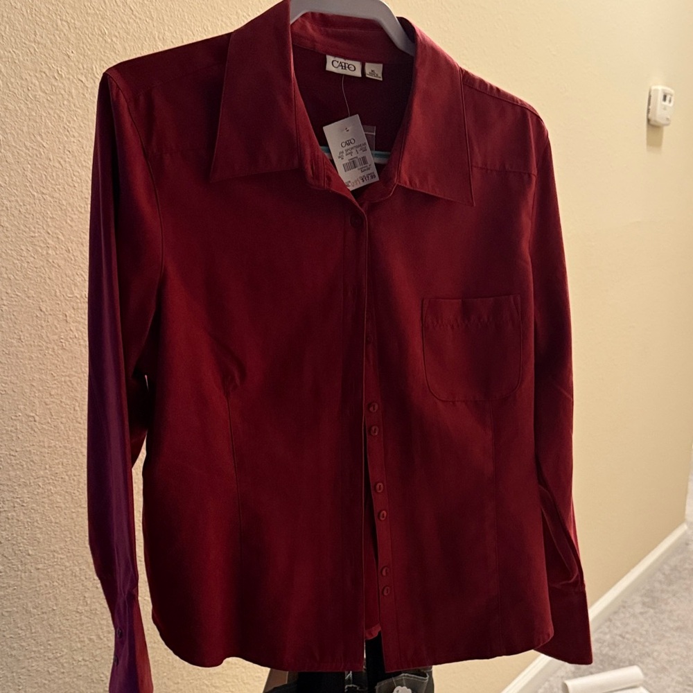#173. Cato Deep Red Long Sleeve Shirt